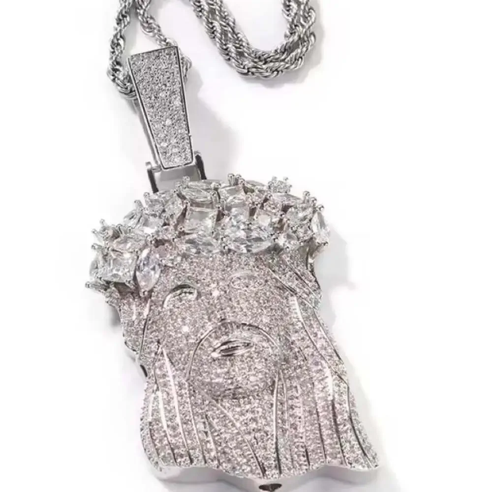 Iced Out Jesus Rhinestone Pendant